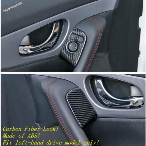 Lapetus Front Door Handle Armrest / Rearview Mirror Adjustment Button Sequins Cover Trim For Nissan Qashqai J11 2018 2019 2020