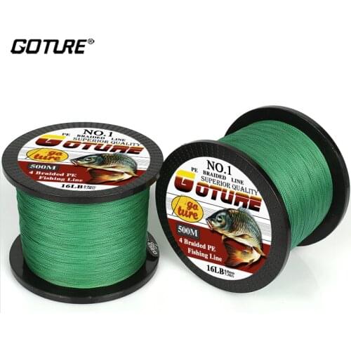Goture 500M Braided Fishing Line 4 Stands Super Strong PE Multifilament Carp Fishing Lines 12LB-50LB 6 Colors Available
