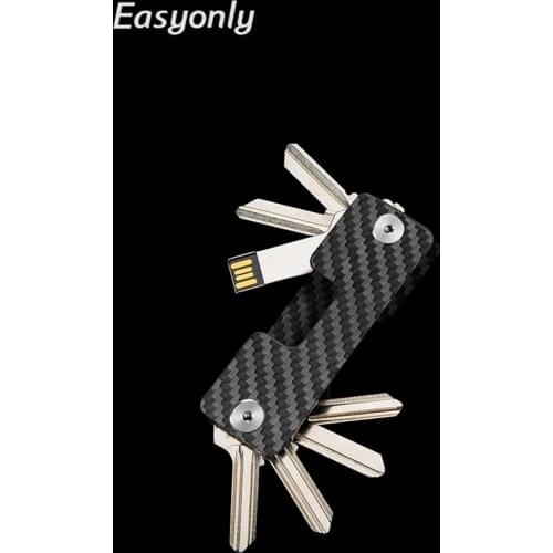 Hot Sale Carbon Firber Car Key chain Men Women Key Rings Fashion Anti-fall Protective Case Key Holder