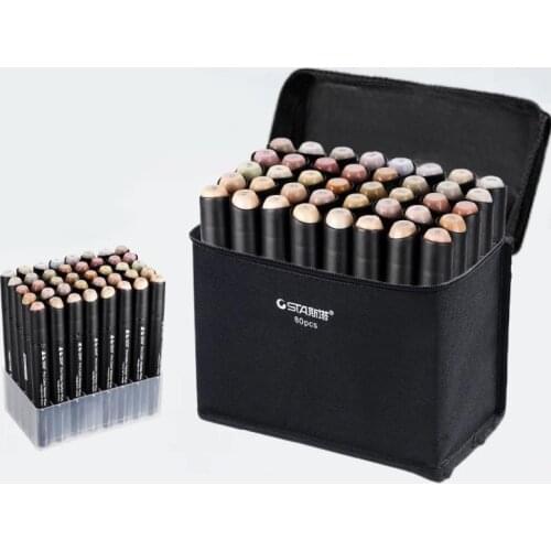 12/24/36/48/60 Colors Skin Tone Art Markers Pen Sketch Manga Dual Tip Alcohol Oily Marker Pens for Portrait Illustration Drawing