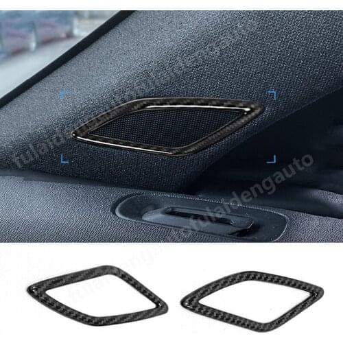2pcs For Volvo XC40 2019-2021 Carbon Fiber ABS Matte Interior A-Pillar Speaker decorative Cover Trim Car Styling Accessories