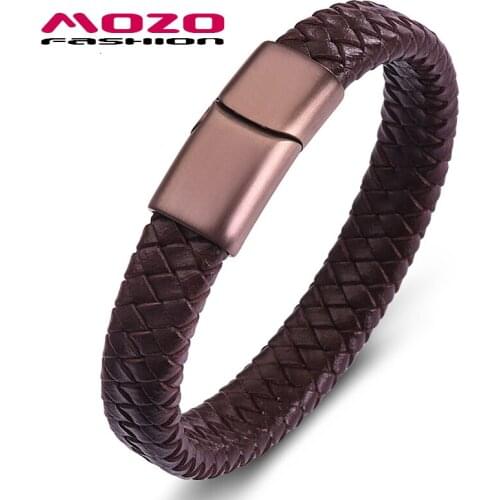 Fashion Leather Bracelet New Classic Style Men Simple Brown Neutral Accessories Hand-Woven Wrist Band Jewelry Gifts PS2156