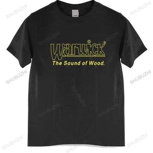 Summer t-shirt men brand teeshirt Warwick Bass Guitar Logo black short sleeve T-Shirt men summer tee-shirt Mens T-shirt Euro