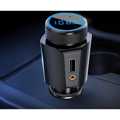 New Car Charger FM Transmitter Voice Navigation Bluetooth Car Kit LCD MP3 Player Fast Charging USB Smart Phone Charger in Car