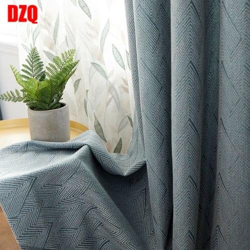 Pure Color Modern Simple Stitching Cotton and Linen Jacquard Curtains for Living Room Bedroom Curtains Luxury Home Decor