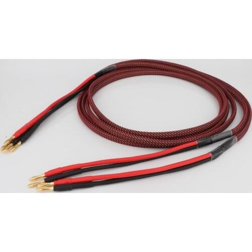 Pair Pure copper loudspeaker cable HIFI Banana plug to Banana plug speaker cable Center Audio Speaker cable