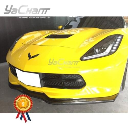Car-Styling Carbon Fiber Front Bumper Splitter Fit For 2014-2019 Chevrolet Corvette C7 Z06 Z06-OEM3-Style Front Lip