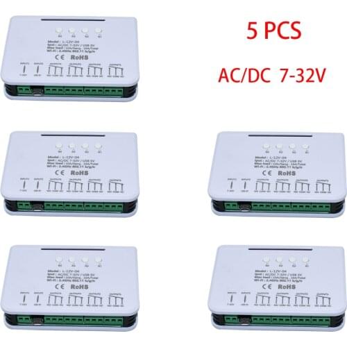 5 PCS WiFi Relay Module DIY Switch 4 way 5V 7-32V RF Switch Timing Smart Home eWeLink APP