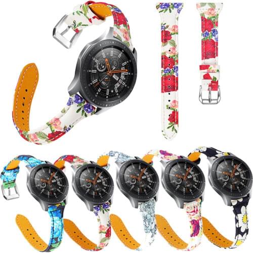 Slim Leather Watch Band for Samsung Galaxy Watch 46mm Gear S3 Watch Strap 22mm Wristband for Amazfit 2S Huawei Watch GT Belt