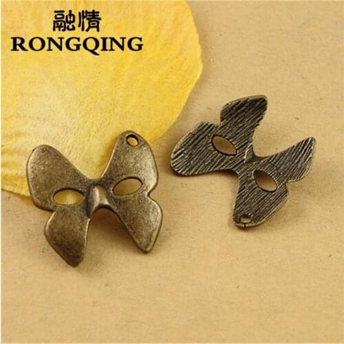 RONGQING 19*19MM 100pcs/lot butterfly Pendants Necklaces Handmade Fashion Jewelry Charms DIY