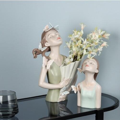 Nordic Butterfly Girl Ornaments Home Living Room Porch Decoration Accessories Diningroom Hotel Table Figure Sculpture Furnishing