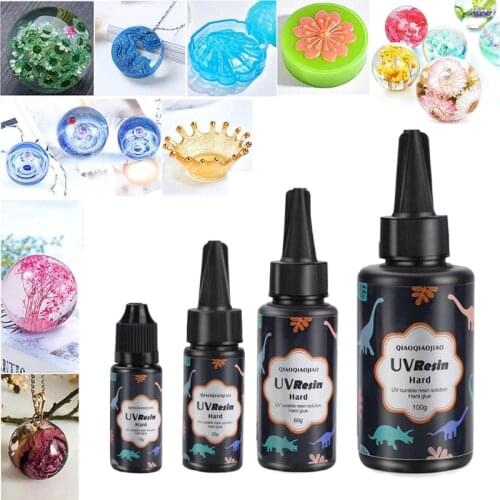 Hard UV Resin Glue Crystal Clear Ultraviolet Curing Epoxy Resin UV Glue Solar Cure Sunlight Activated DIY Jewelry Making Tools
