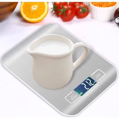 5/10kg Weighing Food Scale Cooking Tool Mini Kitchen Scale Stainless Steel Weighing Scale Kitchen Gadget Balance Measuring Tool