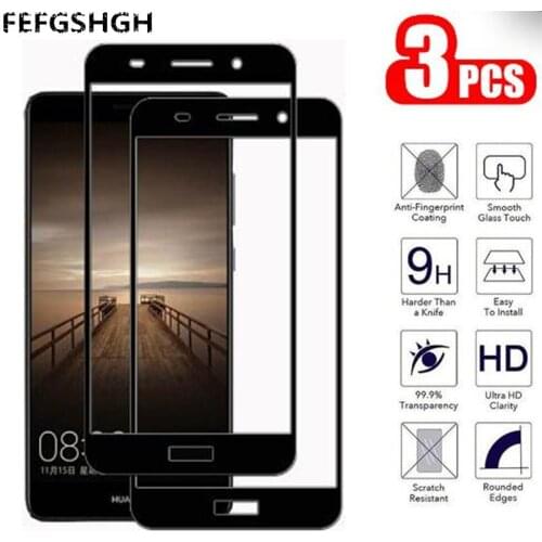 Protective glass on for huawei y3 2017 2018 tempered glas film 3y y 3 huavei tremp armor 9h screen protector Full Cover sheet