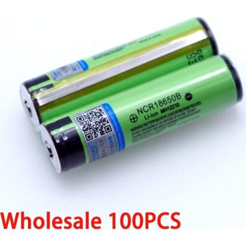100price wholesale Original 18650 NCR18650B 3400mAh Rechargeable Li-lon battery with 3.7V PCB