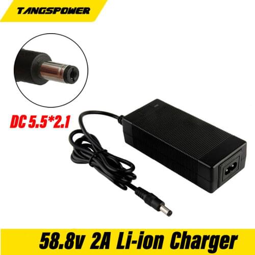126W58.8V2A Lithium Battery Charger for Electric Bicycle 14S Lithium Battery Pack DC 5521 Connector