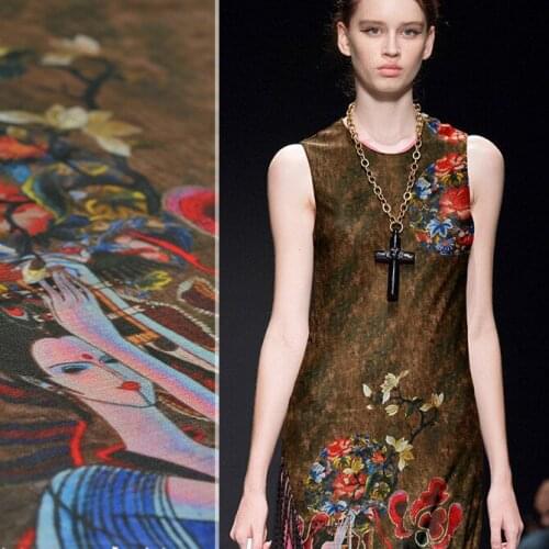 138 cm wide silk linen fabric meter 20mm printed linen silk fabric delicate vintage chinese silk fabric wholesale linen cloth