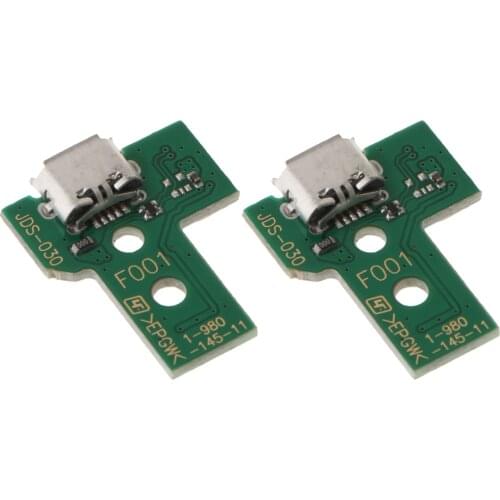 2Pieces 12Pin Connector USB Charging Port Socket Board For SONY PS4 Wireless Dualshock 4 Controller (JDS-030)
