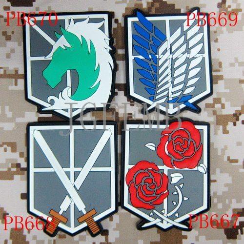 Full colro Attack on Titan Corps All Team 3D PVC patch