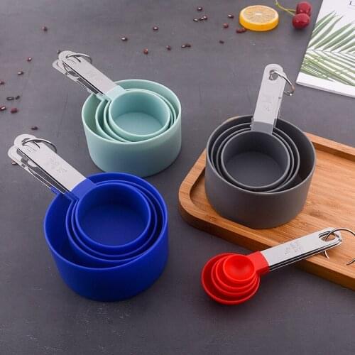4pcs Multi Purpose Spoons Cup Measuring Tools PP Baking Accessories Stainless Steel Plastic Handle Kitchen Gadgets