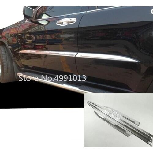 For Jeep Grand Cherokee 2014 2015 2016 2017 2018 car side door body trim strip molding ABS chrome stream panel bumper hoods 4pcs