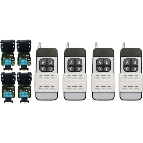 500M Long Range Wireless Remote Control Light Switch 10A Relay Output Radio DC12V 24V 1CH Receiver Module Symbol Transmitter