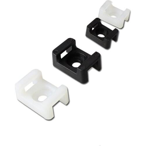 500pcs/lot White Nylon Network Wire Plastic Self-locking Cable Zip Tie Base Holder