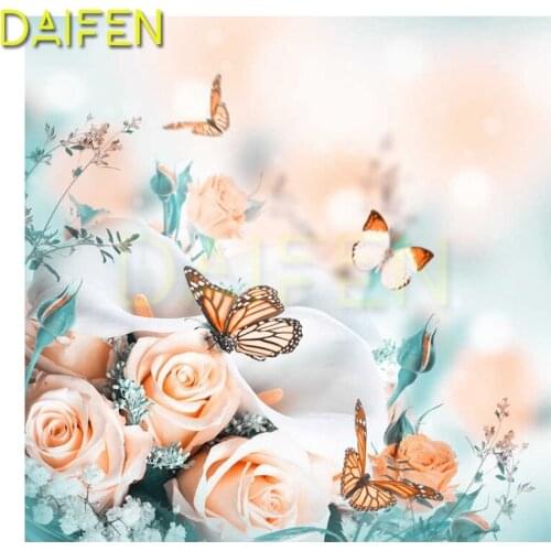 5DDIY Diamond embroidery Cross stitch fiy Full Round Diamond mosaic Gypsophila butterfly Full Square Diamond painting Rose peony