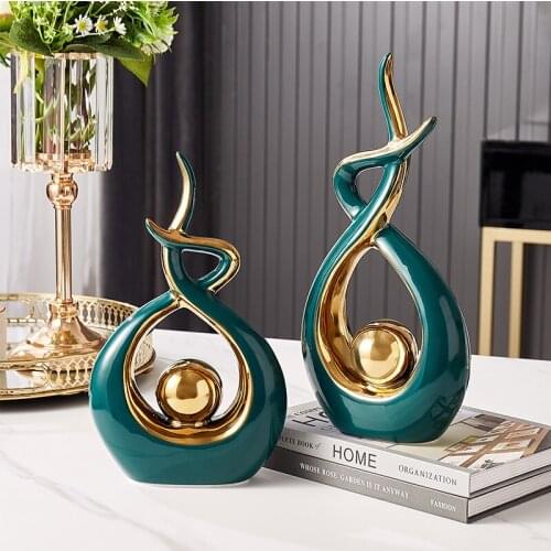 Home decoration accessories for living room Ceramic Abstract statues Porcelain Handicraft Office desk decoration art figurine ZM