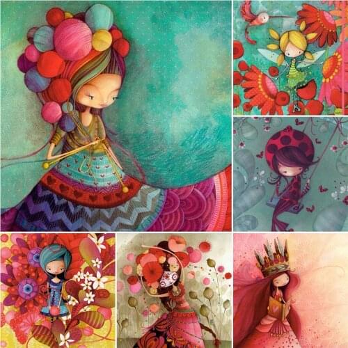 5D DIY Diamond Painting Cartoon Girl Set Full Drill Square Embroidery Mosaic Art Pictures With Rhinestones Home Decoration Gift