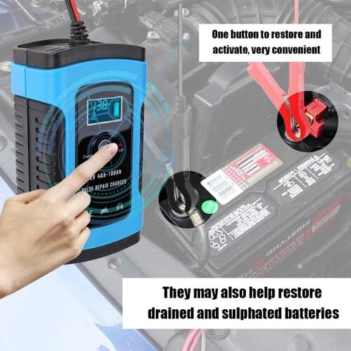 12v 6A Automatic Truck Motorcycle Car Charger Fully Intelligent Pulse Repair Charger Car Battery Charger