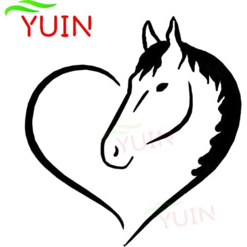 Car Sticker Horse Heart-shaped Pattern Decorative Stickers Interesting Cars Accessories Creative Sunscreen Waterproof Decals