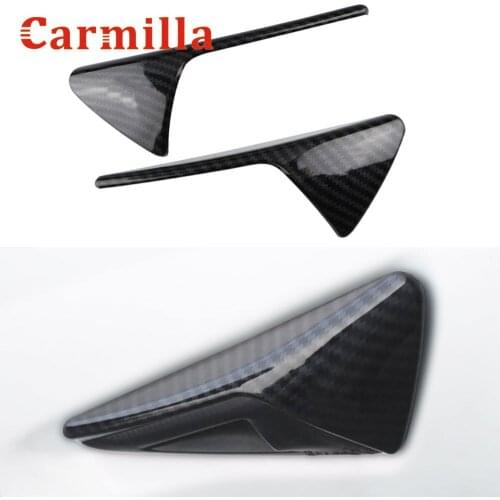 Carmilla Carbon Fiber Camera Cover for Tesla Model 3 S X 2016 - 2020 Turn Signal Indicator Cover Autopilot 2pcs/set Accessories