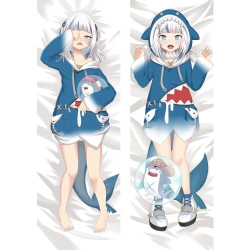 Anime Gawr Gura Dakimakura Pillow Case 3D Double Side Hugging Body Pillow Cover Peachskin Pillowcase