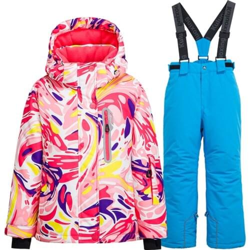Ski Suit Kids Children Windproof Waterproof Warm Ski Suits Girls Snow Set Winter Sport Skiing And Snowboarding Jacket Pants