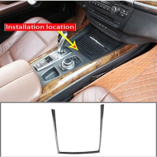 For Bmw X5 X6 2008-2013 Water Cup Decorative Frame Real Carbon Fiber (Soft) Car Interior Modification Parts Right and left
