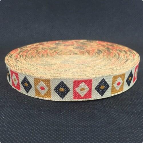 HOT!!2015 NEW ribbon wholesale 5/8"(15mmx18yard/sets) 100% polyester Woven Jacquard ribbon 3D Geometric series lace MZ2015052504