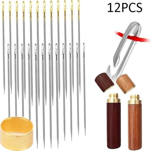 12pcs / Set Sewing Needle Side Blind Needle Hand Sewing DIY Handmade Stainless Steel Clothes Sewing Supplies