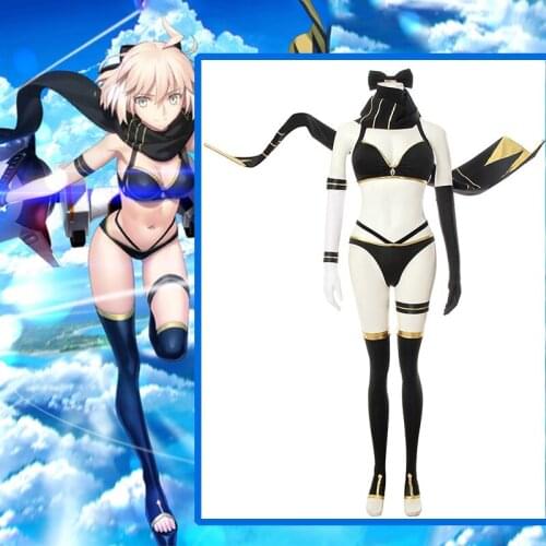 Game FGO Fate Grand Order Cosplay Costumes Okita Souji Cosplay Costume Sexy Swimsuit String Bikini swimwear bathing suit Women