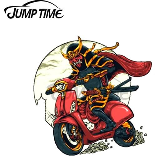 JumpTime 13 x9cm Vespa Samurai Armor Sword Ninja Car Stickers and Decals Vinyl Car Wrap Auto Motorcycle Bumper Car Styling Decor