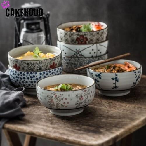 Chinese 6/7 Inch Noodle Bowl Household Ceramic Tableware Creative Rice Bowl Soup Bowl Suitable For Kitchen Cereals.Soup Or Pasta