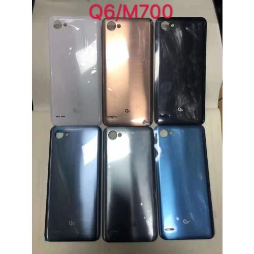 10pcs housing For LG Q6 M700 M700N M700A Back Battery Cover Rear Door Housing Case+Camera Lens Flash Crystal+Adhesive Sticker