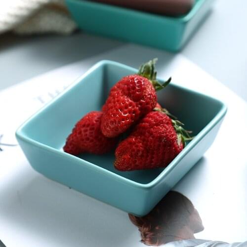 Creative Style Glaze Square Ceramics Tone Sauce Dish Solid Color Household Ceramic Sauce Dish Tableware Set Soy Sauce Dish