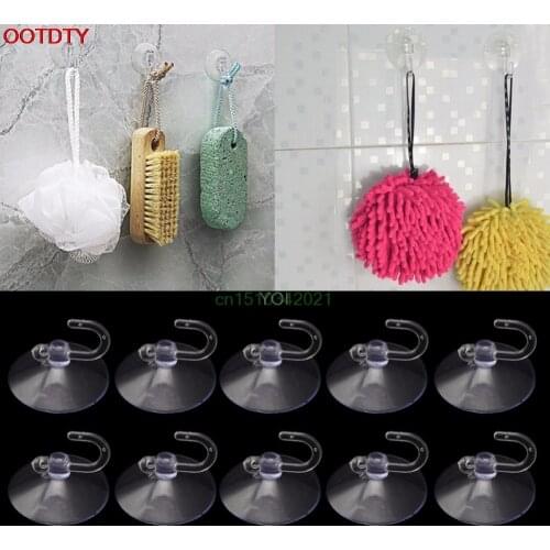 10PCS Glass Hook Window Wall Strong Suction Cup Hooks Hanger Kitchen Bathroom