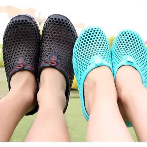 2021 Summer Slippers Men Hollow Out Breathable Beach Flip Flops Unisex Casual Slip-on Flats Sandals Men Shoes size 45 Zapatos