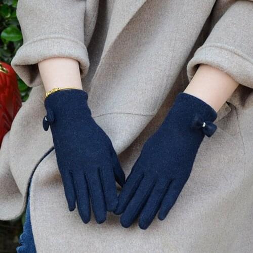 Spring and autumn new fashion cashmere thin gloves, mobile phone ladies clothing finger gloves C21