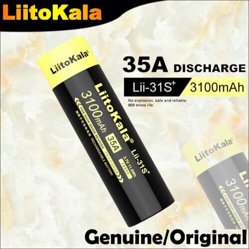 Genuine/Original 2020 new LiitoKala Lii-31S 18650 Battery 3.7V Li-ion 3500mAh 3100mA 35A Power battery For high drain devices