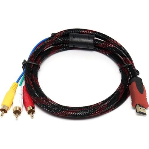 Video Audio AV Component Converter HDMI-Compatible Male To 3 RCA Adapter Cable For HDTV 1080 Compatible Male To 3 RCA