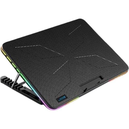 2021 New RGB Gaming Laptop Holder Portable Silent Fan Cooler Six Fan Cooling Bracket Two USB Port Adjustable Notebook Cool Stand