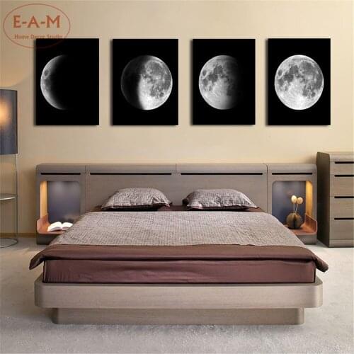 Moon Variety Astronomy Photos Cotton Canvas Art Print Painting Poster Wall Pictures Home Decoration Wall Decor No Frame -C